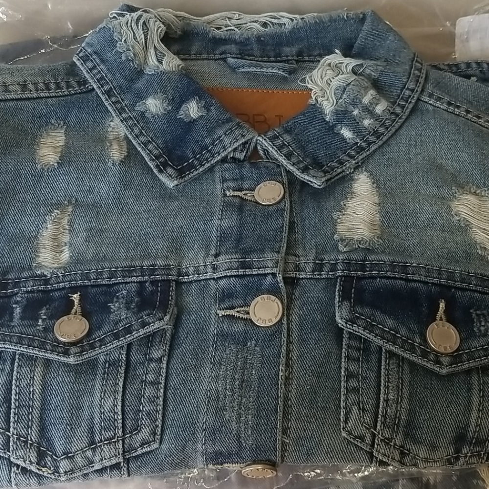 NWT Boom Boom Jeans (BBJ) Distressed Jean Jacket